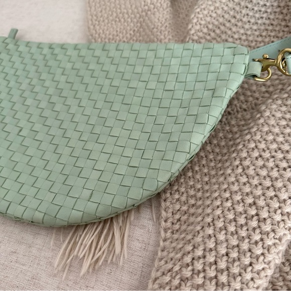 Clare V Grande Fanny in Mist Woven Checker NEW - Picture 8 of 11